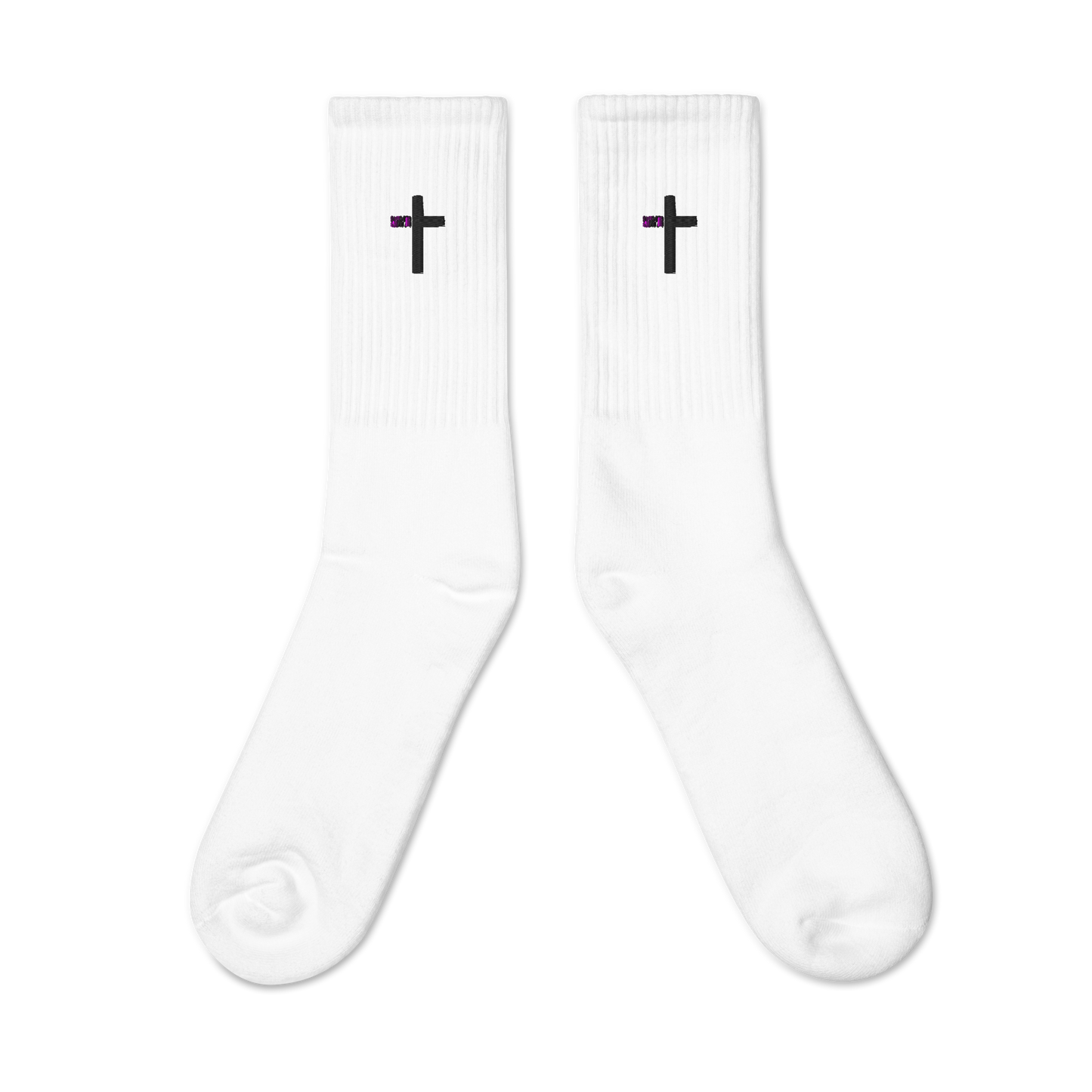 "Salvation Made Cross" Unisex Embroidered Crew Socks