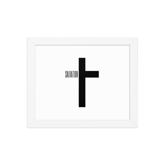 "Salvation Made Cross" Enhanced Matte Paper Framed Poster 8X10"